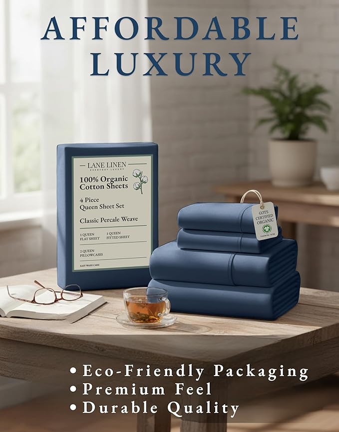 Linen Bed Sheet Set - Queen - 4 Piece