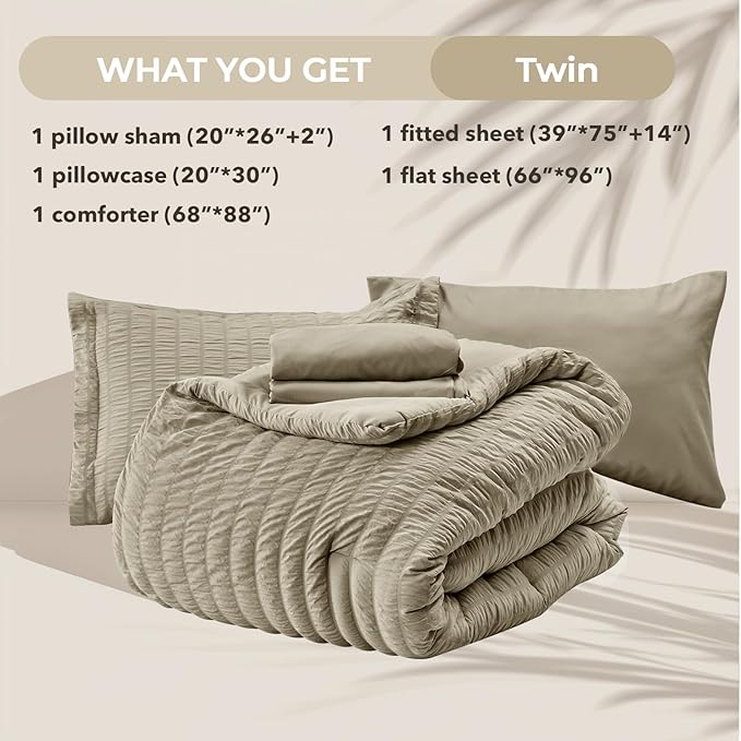 Linen Comforter Set - Twin - 5 Piece
