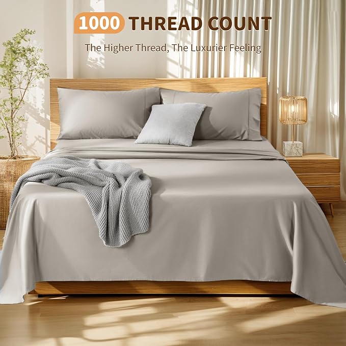 100% Cotton Bed Sheet Set - King - 4 Piece