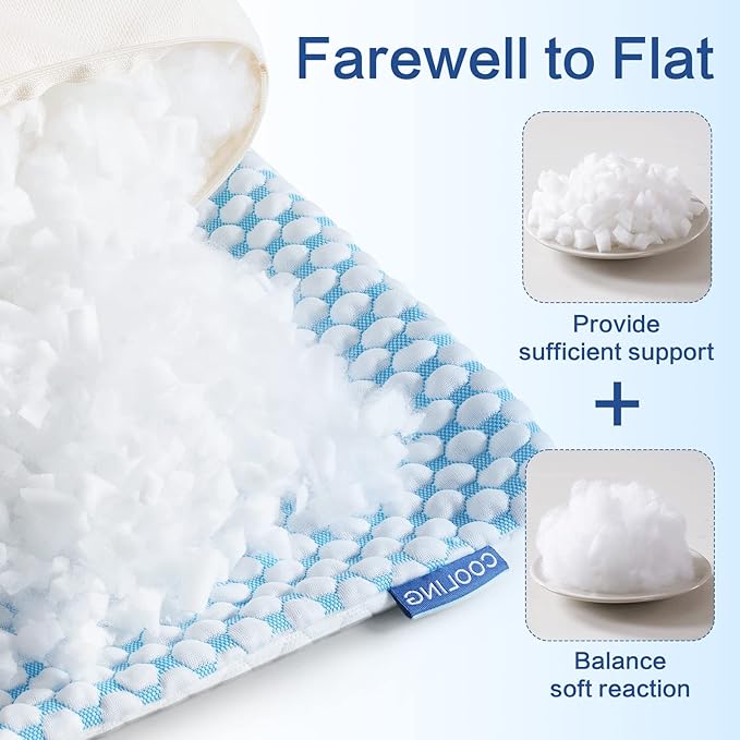 Memory Foam Cooling Bed Pillow - Standard - 2 Pack