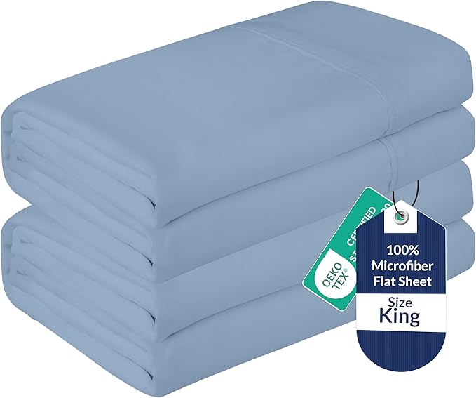 Microfiber Flat Sheet - King - 2 Pack