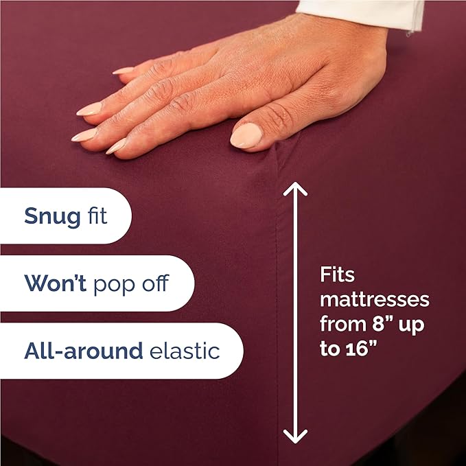 Cooling Bed Sheet Set - Twin XL - 16 in Deep Pocket - 4 Piece