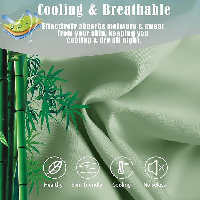 Bamboo Cooling Pillowcase Set - Standard - 20 x 26 in - 2 Pack - 2 Piece