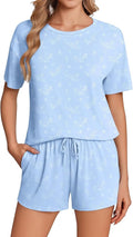 Women's Bamboo Shorts Pajama Set - Short Sleeve - 2 Piece