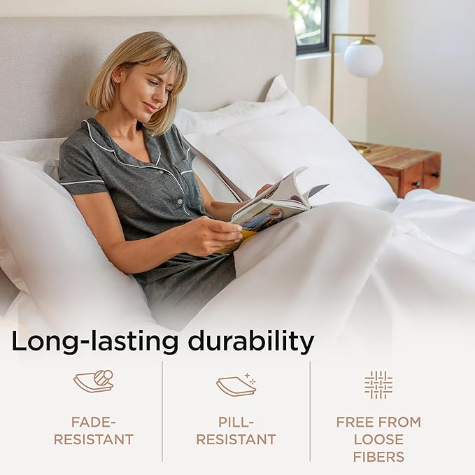 100% Cotton Cooling Bed Sheet Set - Full - 4 Piece