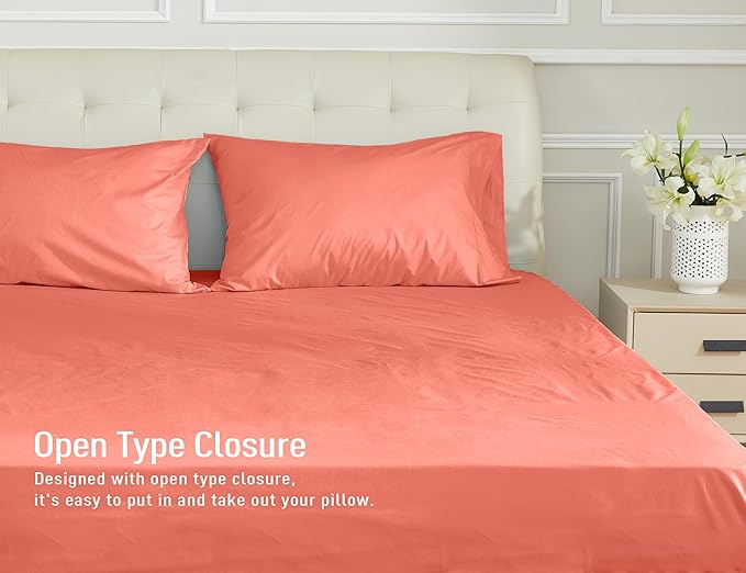 100% Cotton Pillowcase Set - King - 20 x 40 in - 2 Piece