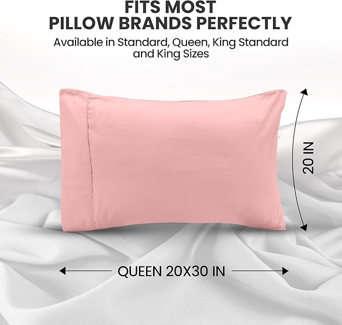 Microfiber Pillowcase Set - Queen - 20 x 30 in - 2 Pack