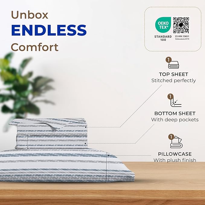 Cooling Bed Sheet Set - Twin XL - 16 in Deep Pocket - 3 Piece