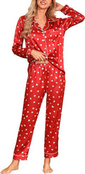 Women's Satin Pajama Set - Long Sleeve - 2 Piece