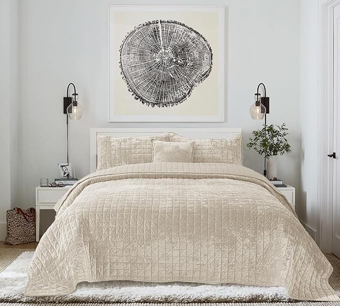 Velvet Quilt Set - King - 3 Piece