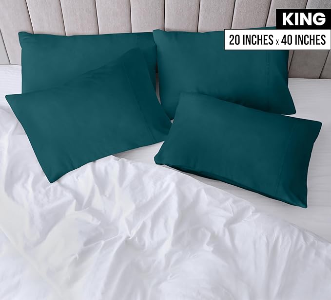 Microfiber Pillowcase Set - King - 20 x 40 in - 4 Pack
