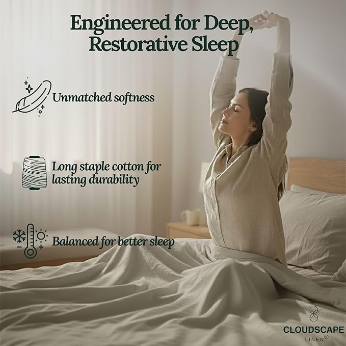 Linen Bed Sheet Set - Full - 4 Piece