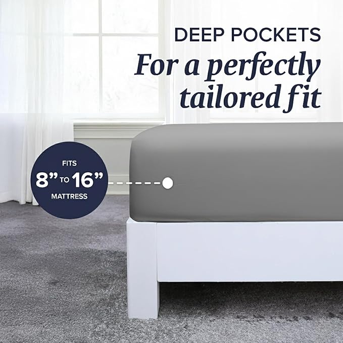 100% Cotton Bed Sheet Set - King - 4 Piece