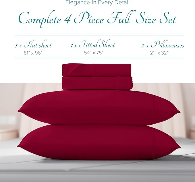 Linen Cooling Bed Sheet Set - Full - 4 Piece