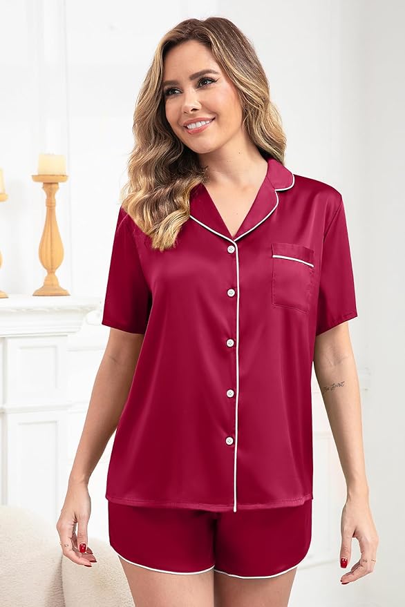 Women's Shorts Pajama Set - Short Sleeve - 2 Piece