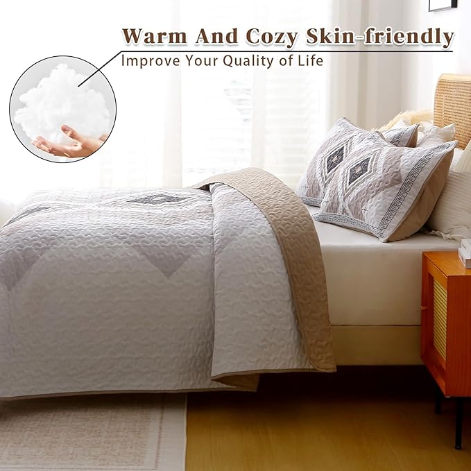Microfiber Quilt Set - King - 3 Piece