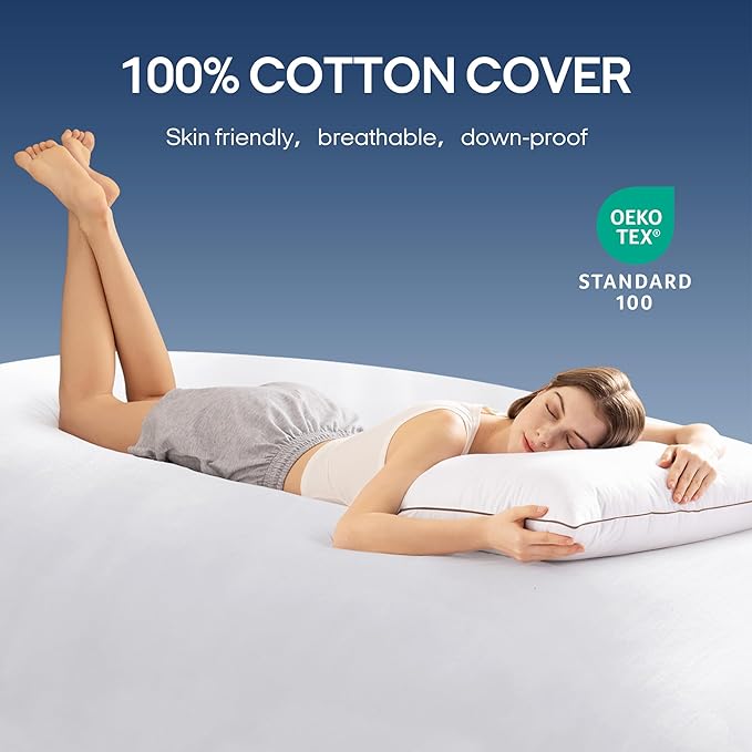 100% Cotton Bed Pillow - Standard - 20 x 26 in - 2 Pack