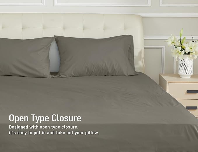 100% Cotton Pillowcase Set - King - 20 x 40 in - 2 Piece