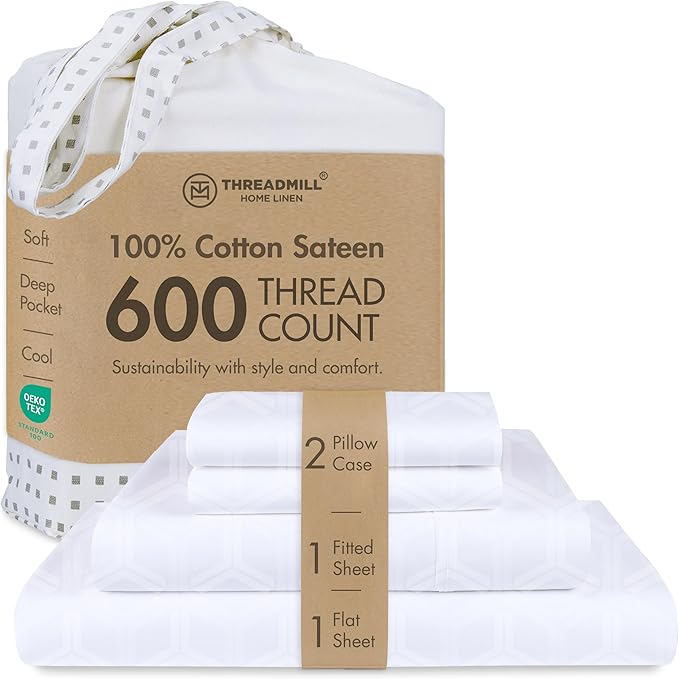 100% Cotton Cooling Bed Sheet Set - Full - 4 Piece