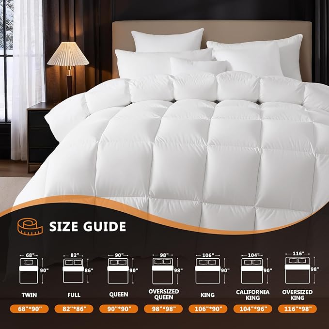 100% Cotton Duvets Down Comforter - Queen - 90 x 90 in
