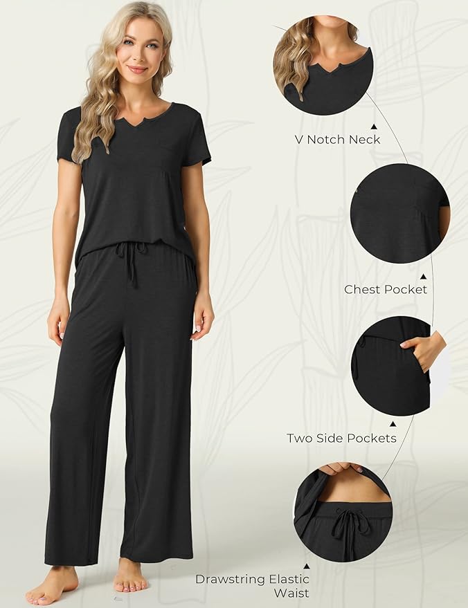 Bamboo Pajama Set - Short Sleeve - 2 Piece