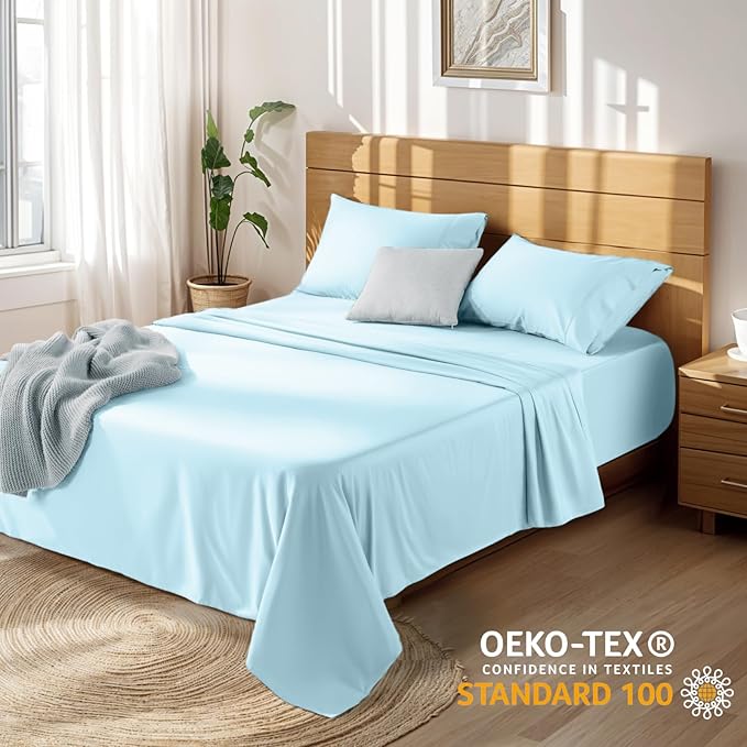 100% Cotton Bed Sheet Set - Full - 4 Piece