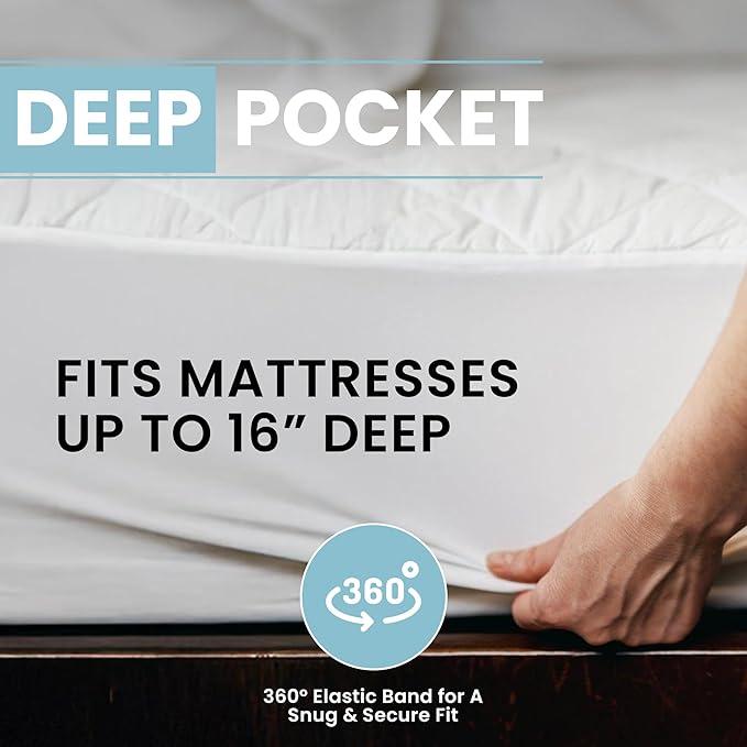 Waterproof Mattress Protector - King - 16 in Deep Pocket