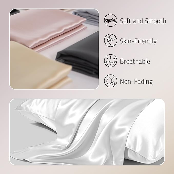 Mulberry Silk Pillowcase Set - Standard - 2 Pack - 2 Piece