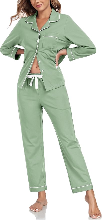100% Cotton Pants Pajama Set - Long Sleeve - 2 Piece