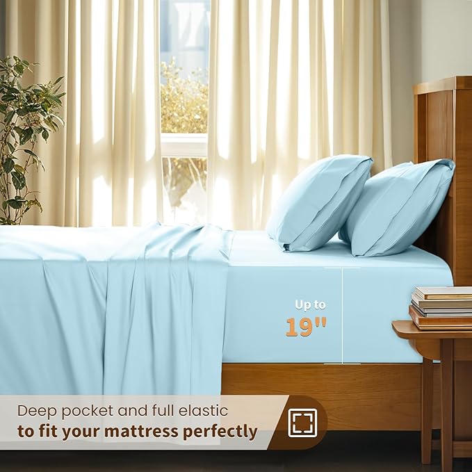 100% Cotton Bed Sheet Set - Full - 4 Piece