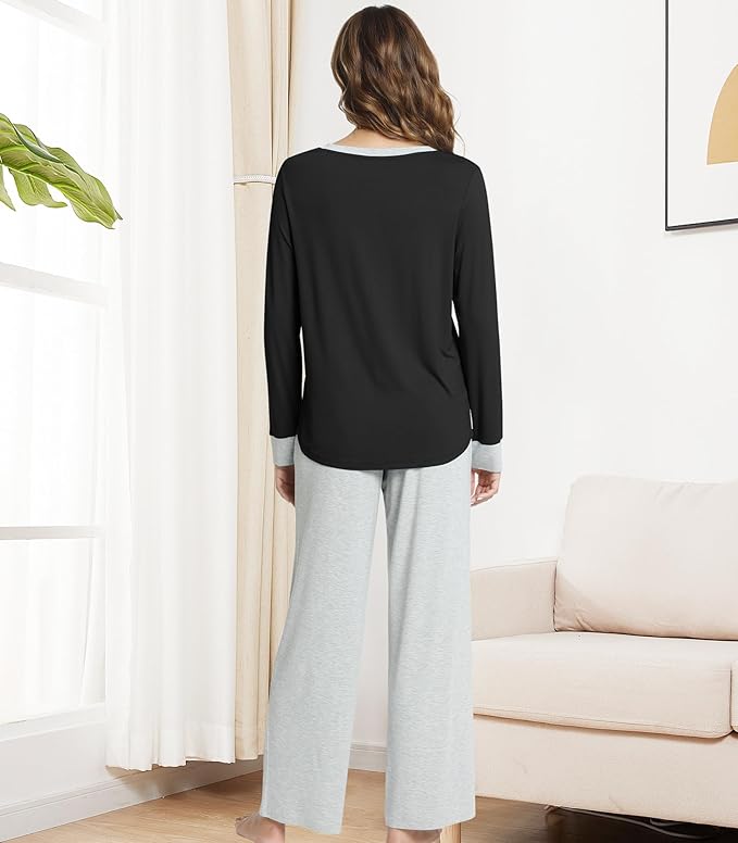 Women's Bamboo Pants Pajama Set - Long Sleeve - 2 Piece