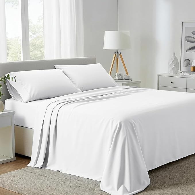 Linen Cooling Bed Sheet Set - Queen - 16 in Deep Pocket - 4 Piece