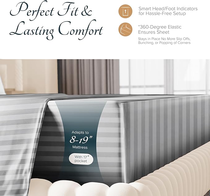 Linen Bed Sheet Set - Queen - 19 in Deep Pocket - 4 Piece