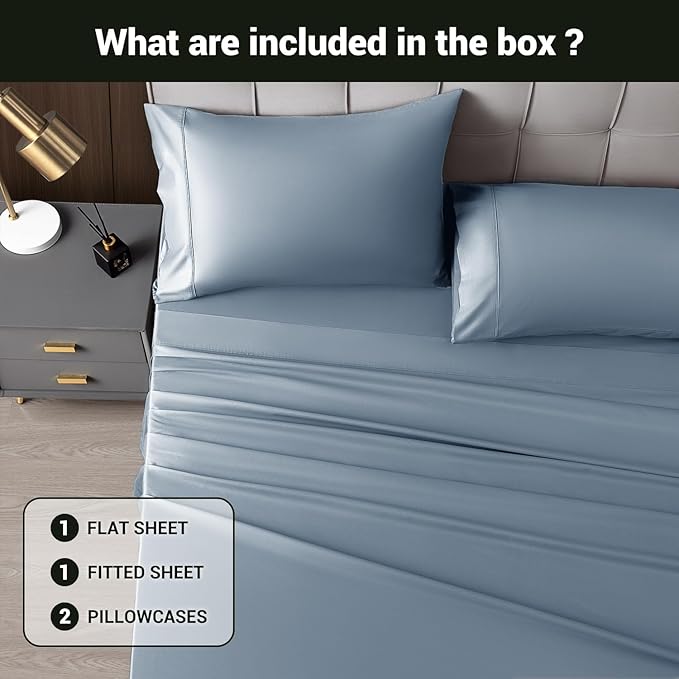 Bamboo Cooling Bed Sheet Set - California King - 4 Piece