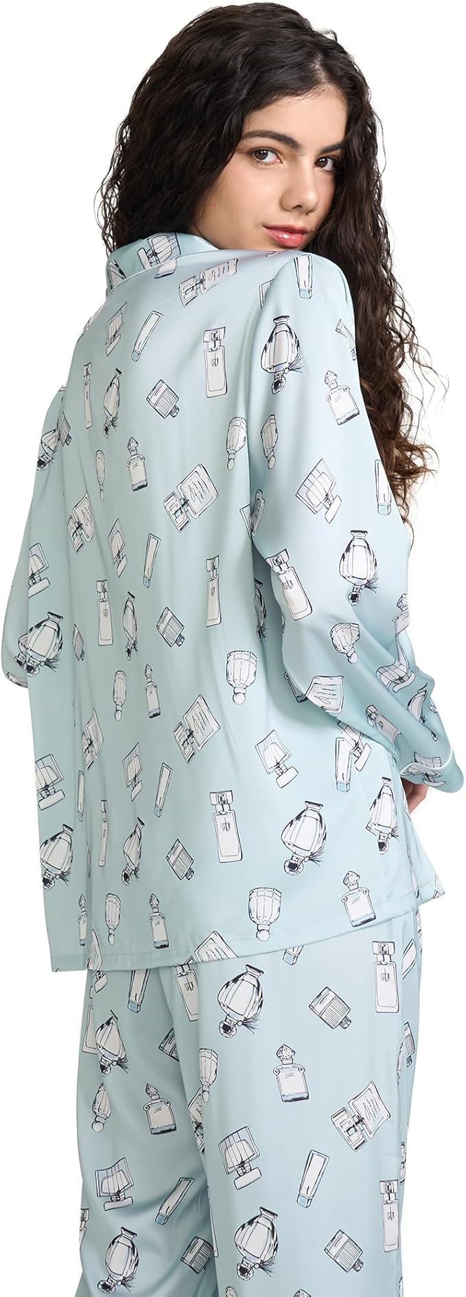 Satin Pajama Set - Long Sleeve - 2 Piece