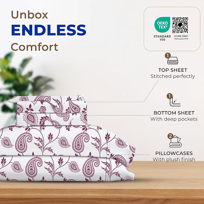 Cooling Bed Sheet Set - Full - 16 in Deep Pocket - 4 Piece