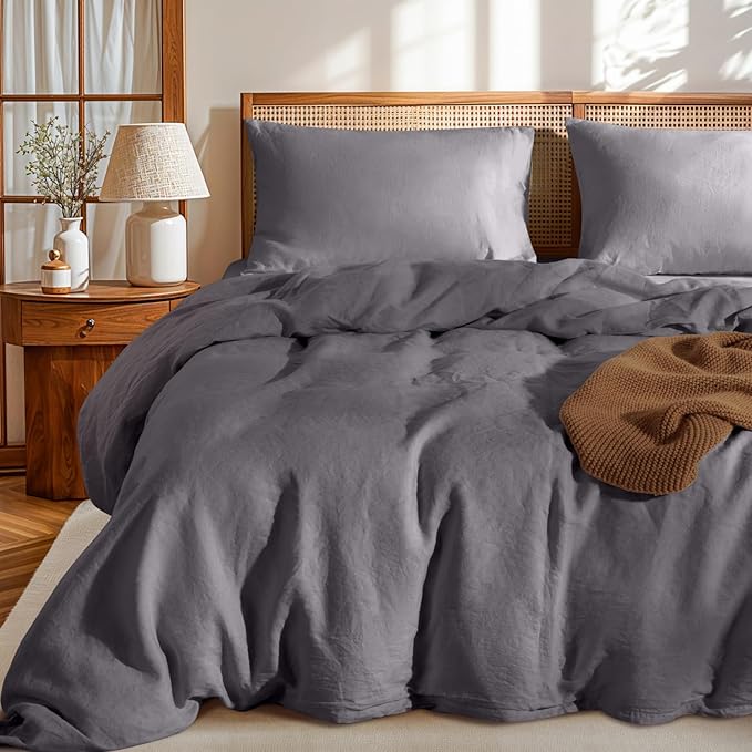 Linen Duvet Cover Set - King - 3 Piece