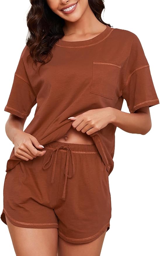 Women's 100% Cotton Shorts Pajama Set - Short Sleeve - 2 Piece