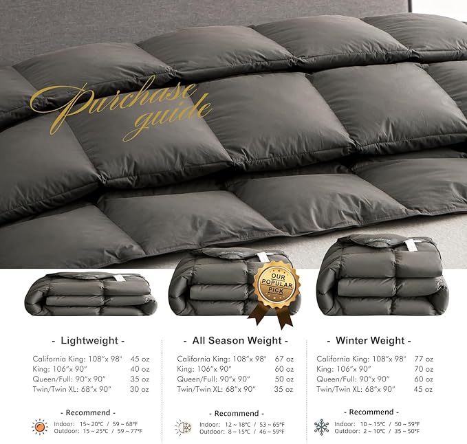 100% Cotton Duvets Down Comforter - King