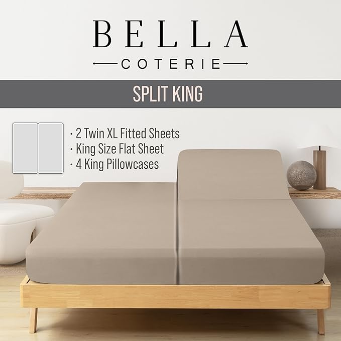 Bamboo Cooling Bed Sheet Set - Split King - 7 Piece