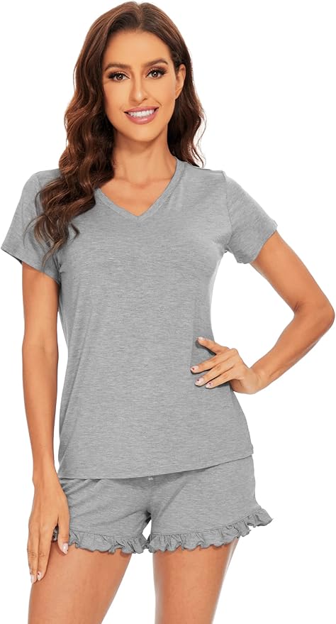 Bamboo Cooling Shorts Pajama Set - Short Sleeve - 2 Piece
