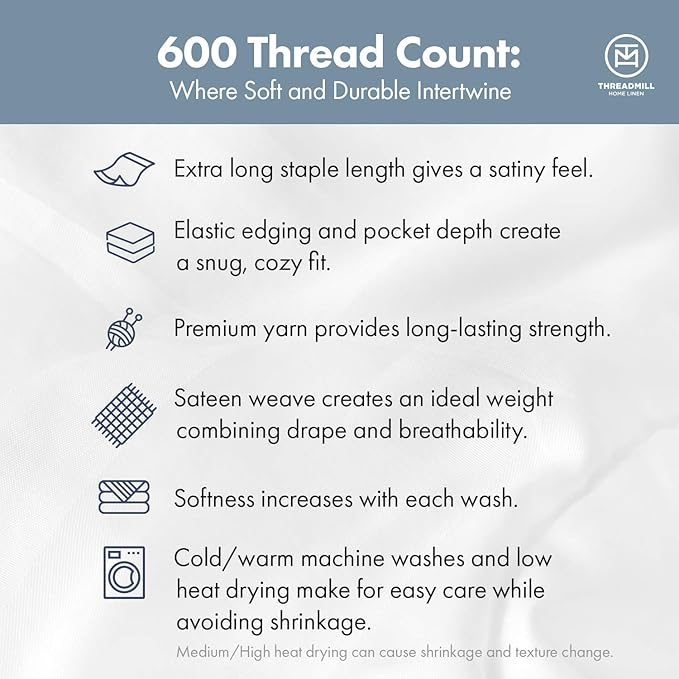 100% Cotton Cooling Bed Sheet Set - Queen - 4 Piece