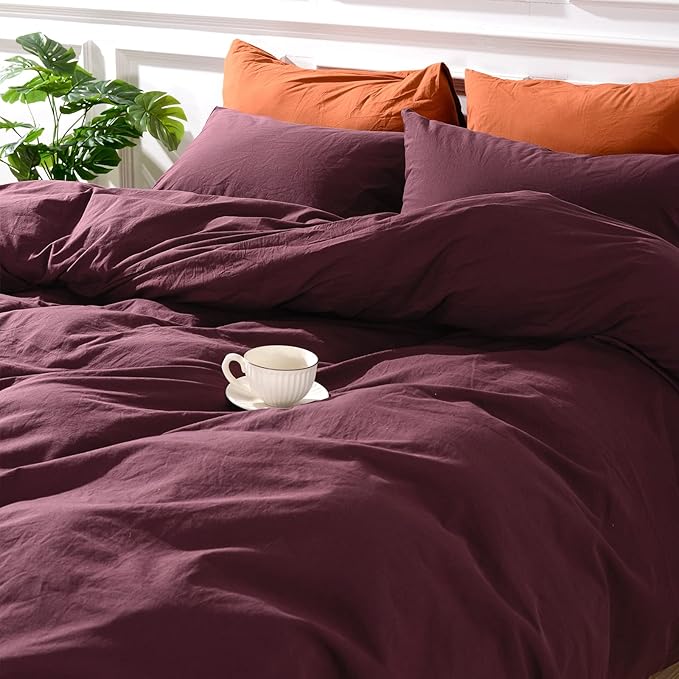 Linen Duvet Cover Set - Queen - 3 Piece