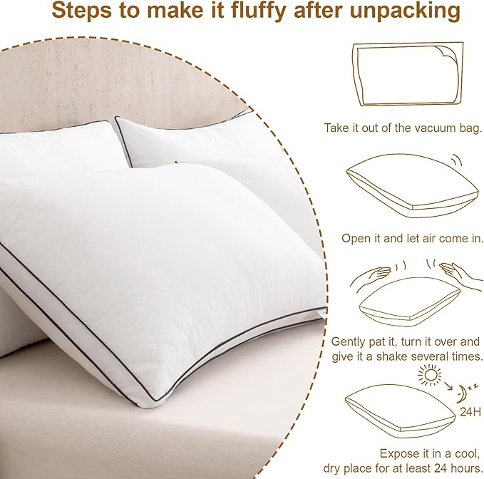 Microfiber Bed Pillow - Queen - 4 Piece