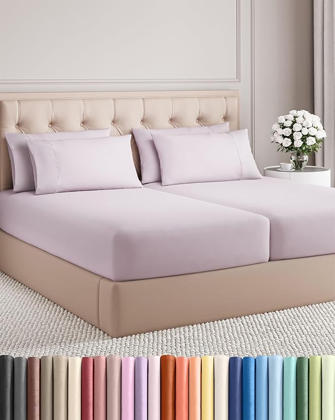 Cooling Bed Sheet Set - Split King - 16 in Deep Pocket - 7 Piece