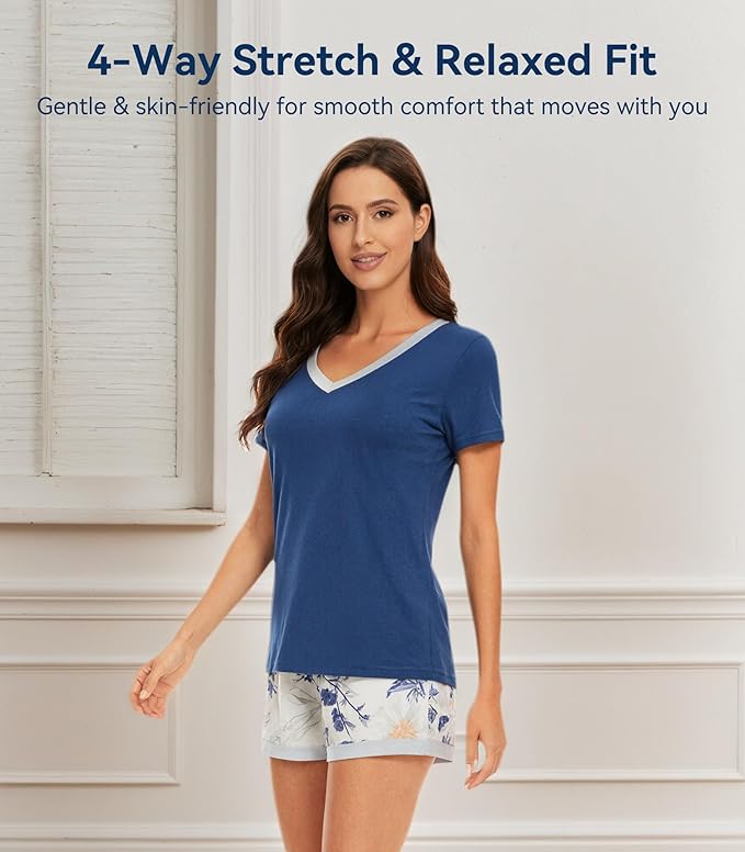 Women's Bamboo Cooling Pajama Set - Short Sleeve - 2 Piece