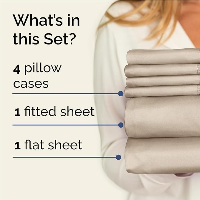 Cooling Bed Sheet Set - Full - 16 in Deep Pocket - 6 Piece