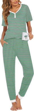 Women's Pants Pajama Set - Short Sleeve - 2 Piece