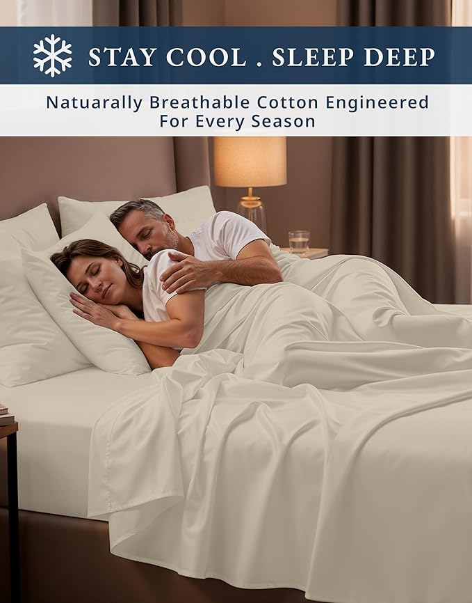 Linen Cooling Bed Sheet Set - King - 15 in Deep Pocket