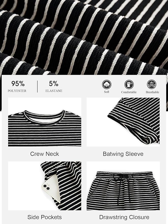 Shorts Pajama Set - Short Sleeve - 2 Piece